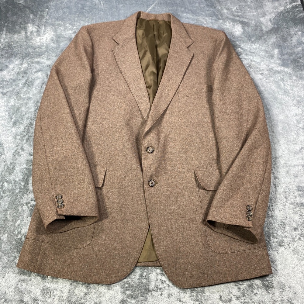 Vintage Levis Action Blazer Jacket Men 46L Brown 80s Classic Ivy Sport Coat Suit